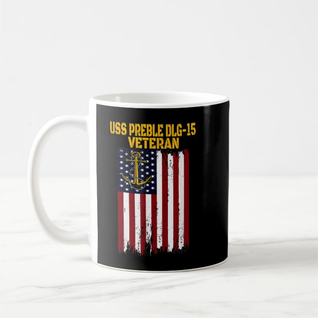 Taza De Café Preble de EE.UU. DLG-15 Destruye Veterano del Día  (Izquierda)