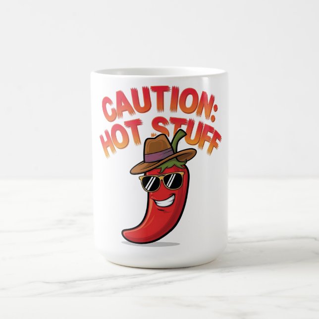 Taza De Café Precaución: Diseño de Cosas Calientes - Pimienta C (Centro)