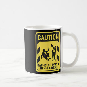 Taza De Café Precaución Fiesta de Soltero en Curso Divertida Fi