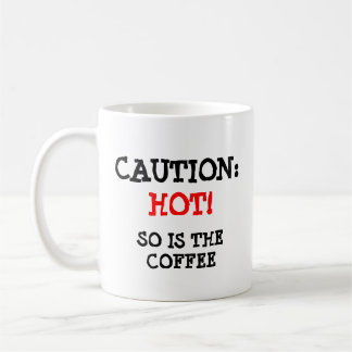 Taza De Café Precaución: Gato y café calientes
