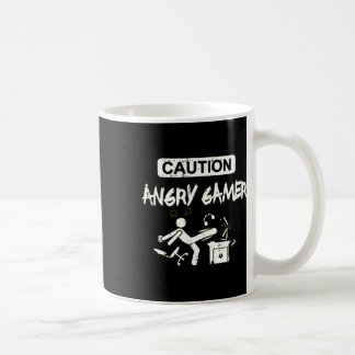 Taza De Café Precaución Jugador enojado ordenador divertido jue
