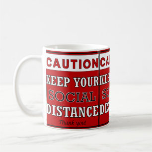 Taza De Café Precaución: mantener la cuarentena protegida a di