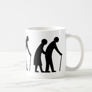 Taza De Café PRECAUCIÓN Personas Mayores - Señal de Tráfico del