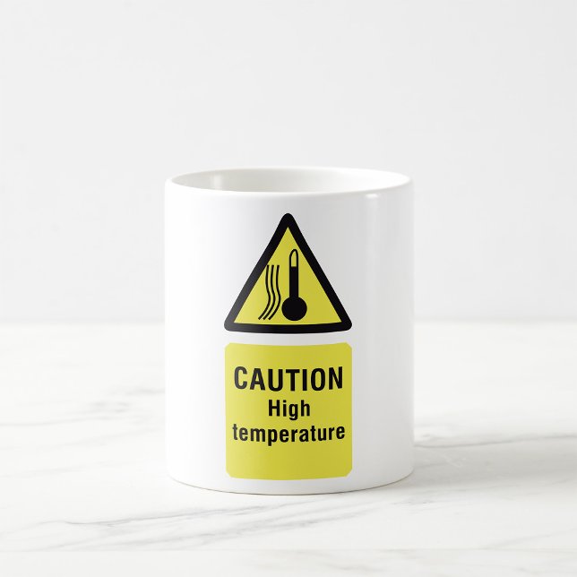 Taza De Café Precaución Rótulo de alta temperatura (Subido por el creador)
