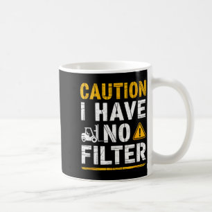 Taza De Café Precaución tengo filtro divertido sarcástico rabia
