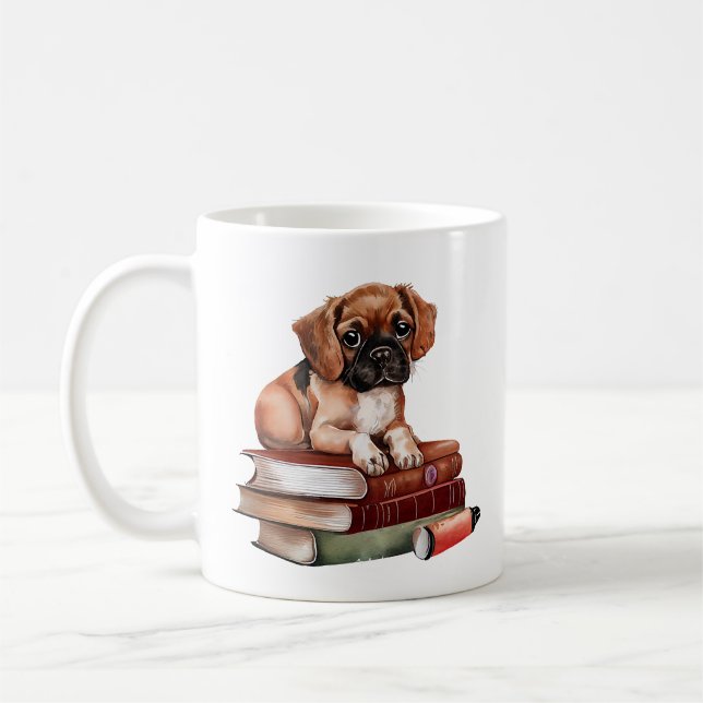 Taza De Café Preciosa pipa dulce con libros (Izquierda)