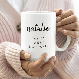 Taza De Café Preferencia de bebida | Nombre moderno estilo Mini
