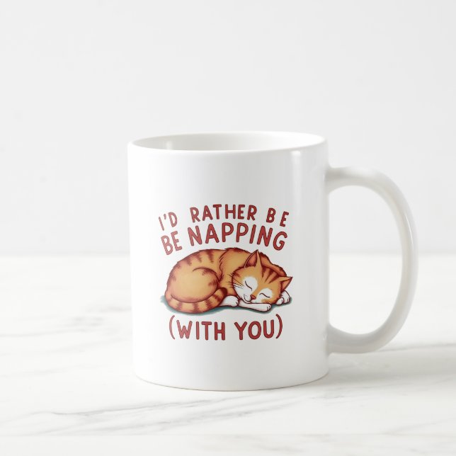 Taza De Café Preferiría Estar Aplastando (Contigo) - Ginger Cat (Derecha)