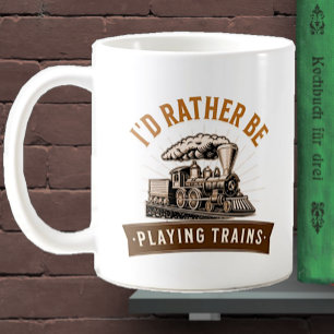 Taza De Café Preferiría Jugar A Los Trenes De Vapor