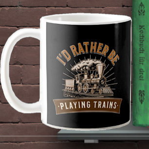 Taza De Café Preferiría Jugar A Los Trenes De Vapor