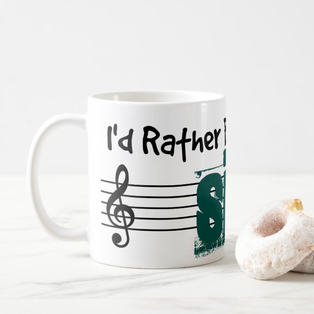 Taza De Café Preferiría Jugar Mi Sitar (Con donut)