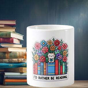Taza De Café Preferiría Leer Café Gato