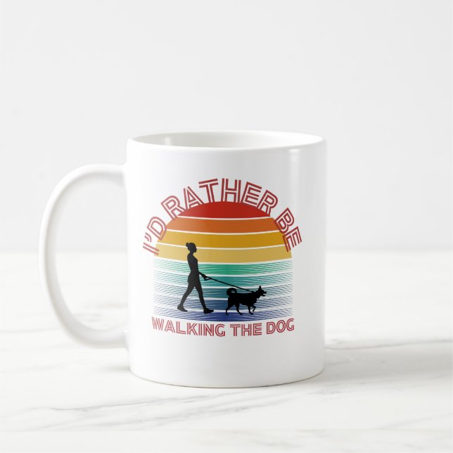 Taza De Café Prefiero caminar por el perro (Izquierda)
