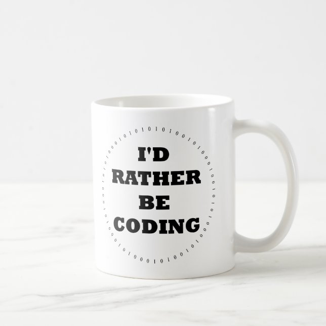 Taza De Café Prefiero estar codificando Mug (Derecha)