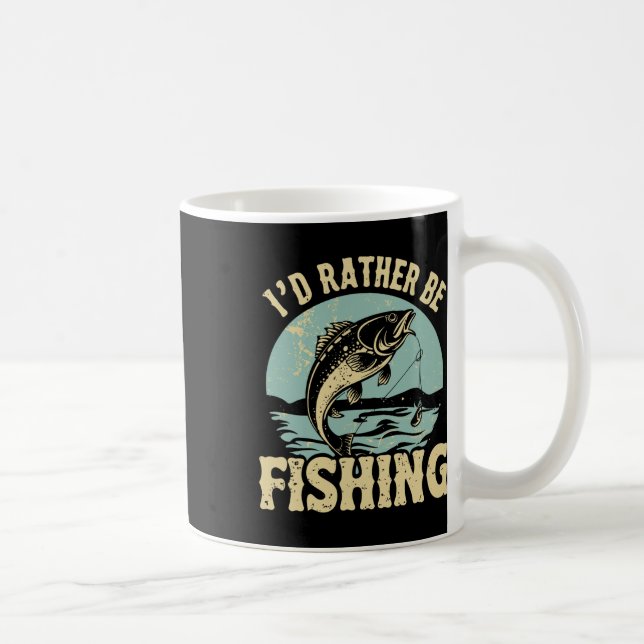 Taza De Café Prefiero estar pescando hombres mujeres niños pesc (Derecha)