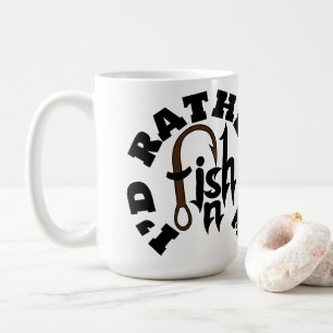 Taza De Café Prefiero estar pescando Nombre personalizado, COLO