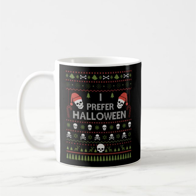 Taza De Café Prefiero Halloween Feo (Izquierda)