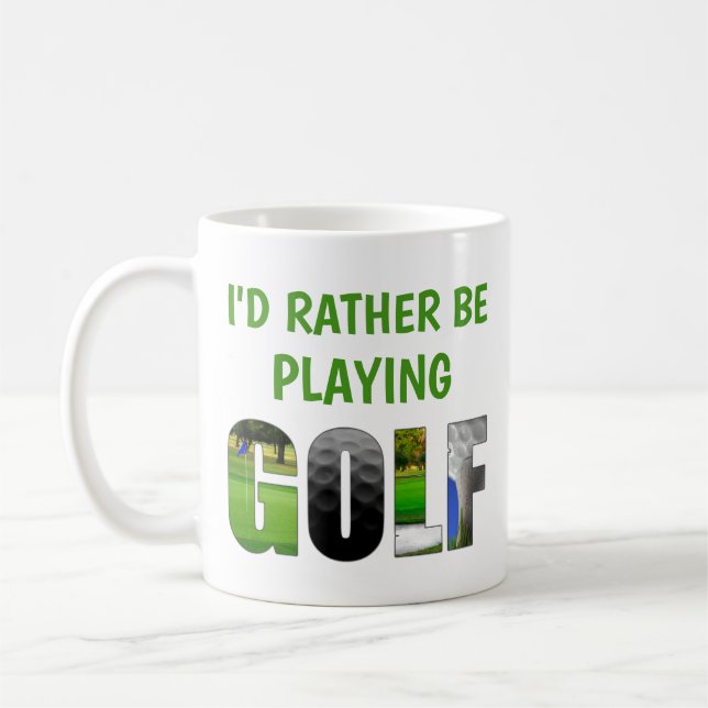 Taza De Café Prefiero jugar golf divertidísimo (Izquierda)