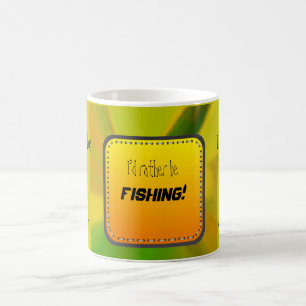 Taza De Café ¡Prefiero pescar! - Verde brillante y amarillo