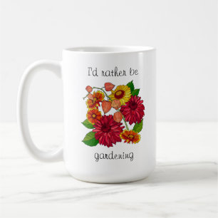 Taza De Café ¡Prefiero ser jardinera! Bonito de café floral Mug