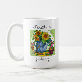 Taza De Café ¡Prefiero ser jardinera! Coffee Mug con flores