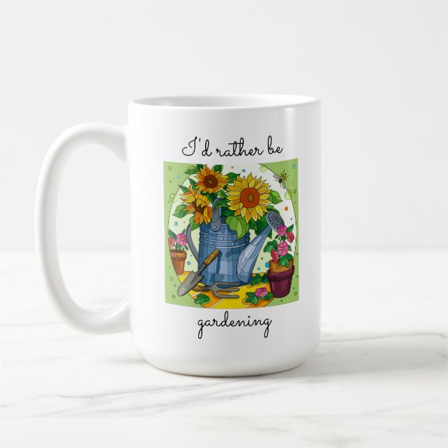 Taza De Café ¡Prefiero ser jardinera! Coffee Mug con flores (Izquierda)