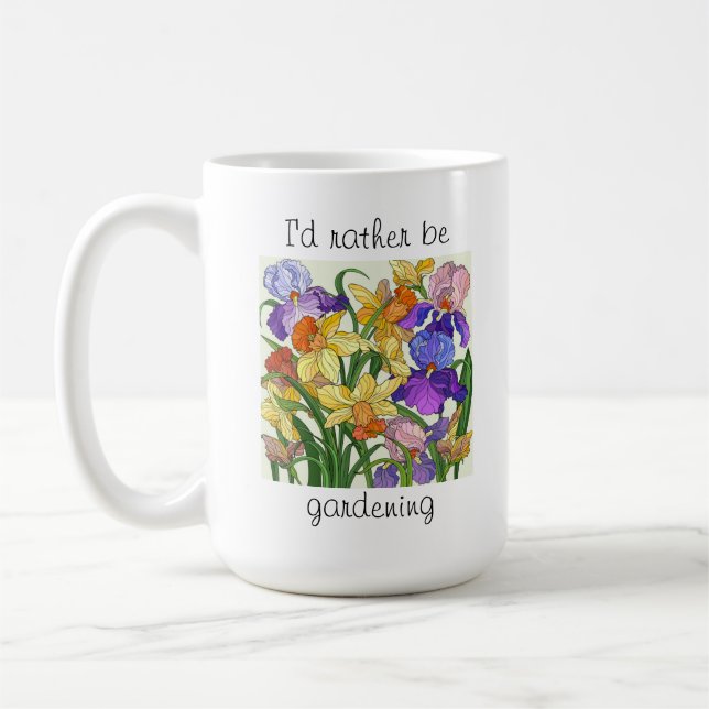Taza De Café ¡Prefiero ser jardinera! floral de bonito (Izquierda)