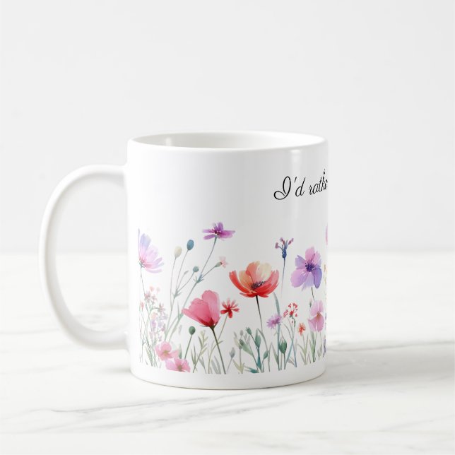 Taza De Café Prefiero ser jardinera, flores de Bonito (Izquierda)