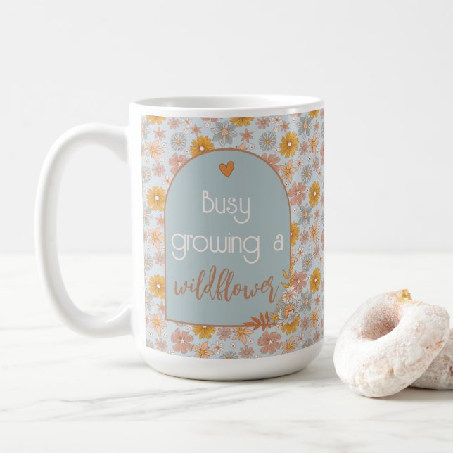 Taza De Café Pregancy Mommy-to-be Mug Boho Wildflower (Con donut)