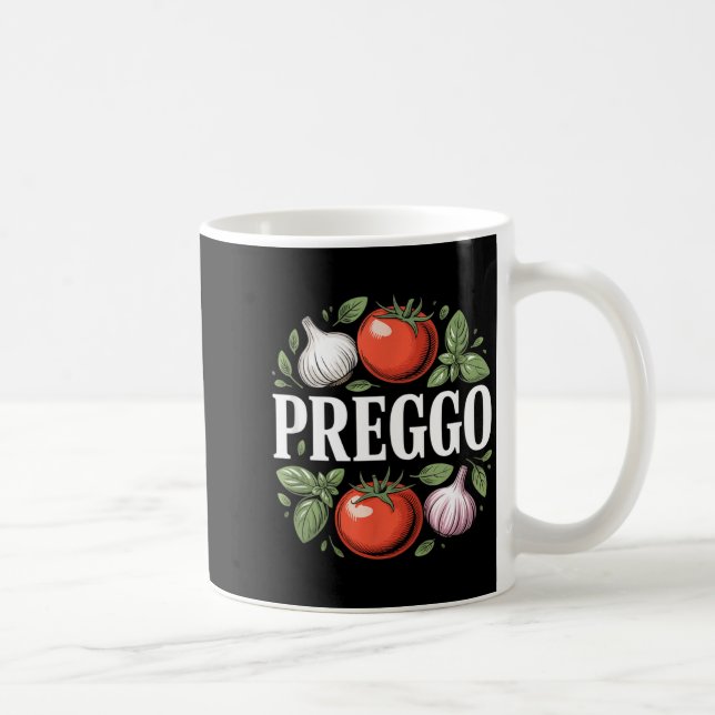 Taza De Café Pregnancy Announcement Prego Pasta Sauce Funny Pre (Derecha)