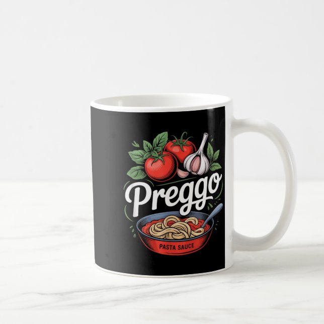 Taza De Café Pregnancy Announcement Prego Pasta Sauce Funny Pre (Derecha)
