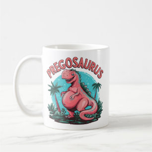 Taza De Café Pregosaurus Funny Pregnancy Invitación Dino Mom