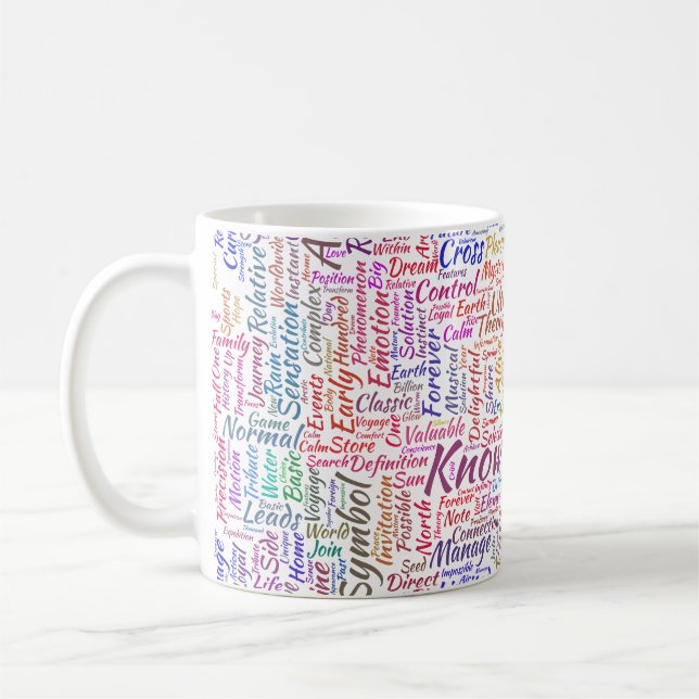 Taza De Café Pregunta Apprendre Nuage MotssTexte Motif Mensaje (Izquierda)
