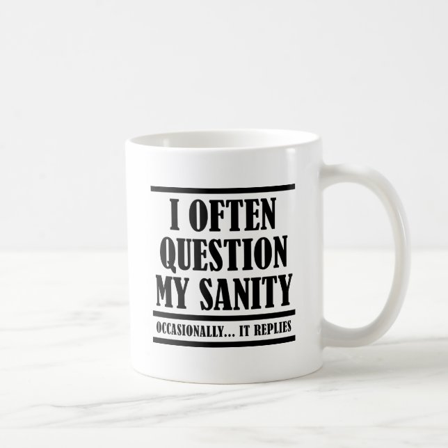 Taza De Café Pregunta mi santidad Funny Mug (Derecha)