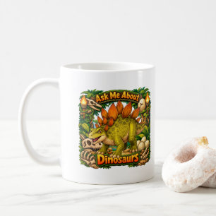 Taza De Café Pregúntame sobre dinosaurios Chocolate Caliente