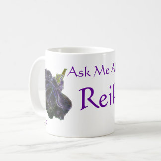 Taza De Café Pregúntame sobre el Rosa púrpura de Reiki