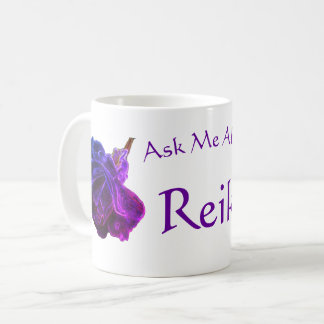 Taza De Café Pregúntame sobre el Rosa púrpura de Reiki