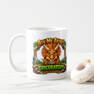 Taza De Café Pregúntame sobre el Triceratops Chocolate Calien