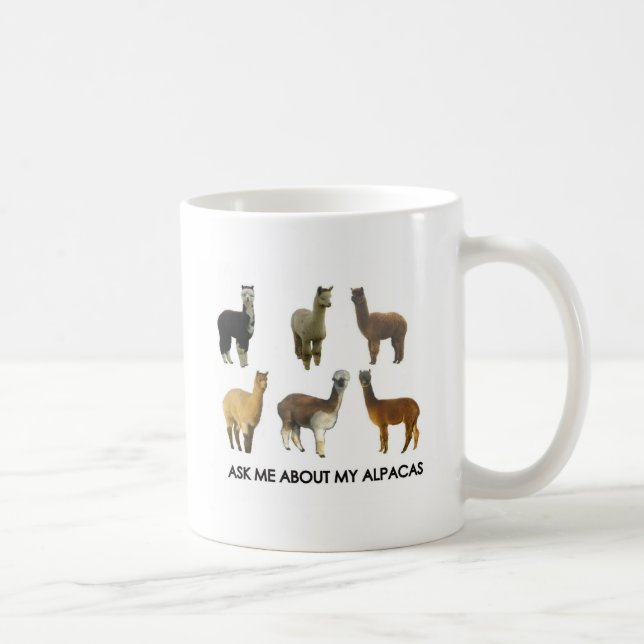 Taza De Café Pregúntame sobre mi alpaca (Derecha)