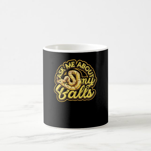 Taza De Café Pregúntame sobre mis bolas - Graciosa serpiente Py (Centro)