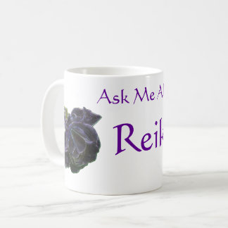 Taza De Café Pregúntame sobre Reiki Rosa Púrpura