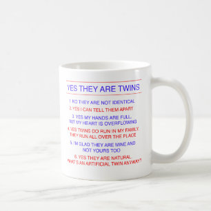 Taza De Café Preguntas de los gemelos fraternales