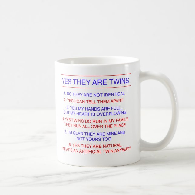 Taza De Café Preguntas de los gemelos fraternales (Derecha)
