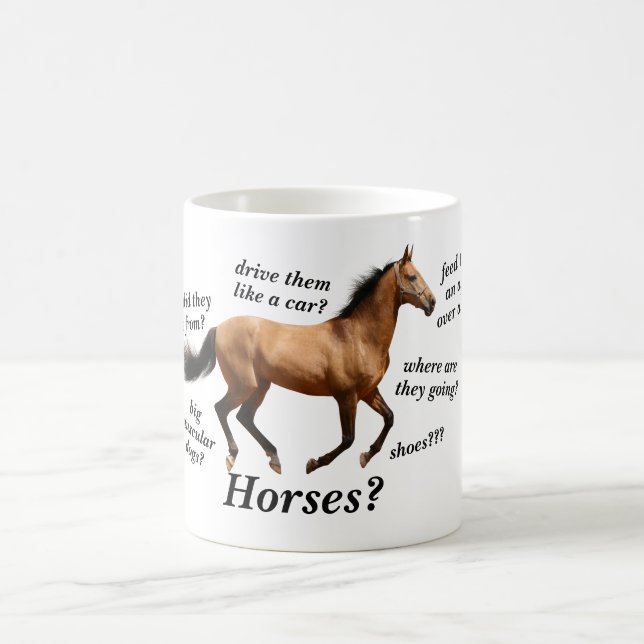 Taza De Café Preguntas del caballo (Centro)