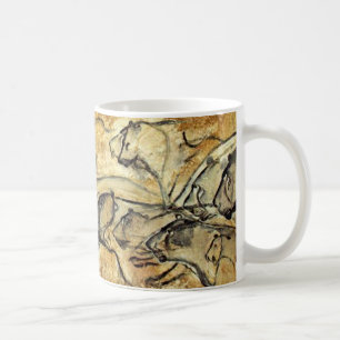 Taza de café prehistórica del arte de la cueva d
