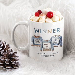 Taza De Café Premio del Concurso de Suéteres Feos y Divertidos 