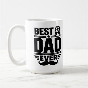 Taza De Café Premio Mejor Papá Ribbon Bigote Regalo 