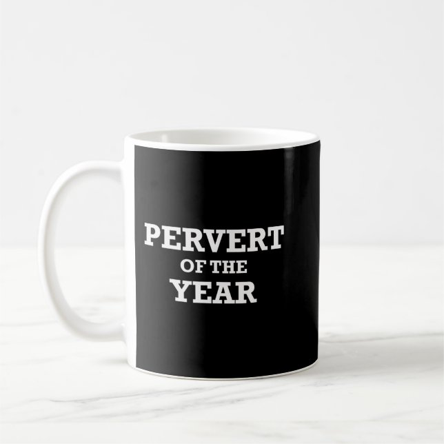 Taza De Café Premio Pervert del Año Gracioso Humor Deportivo (Izquierda)