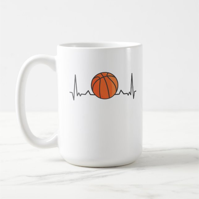 Taza De Café Premios deportivos Heartbeat de Baloncesto (Izquierda)