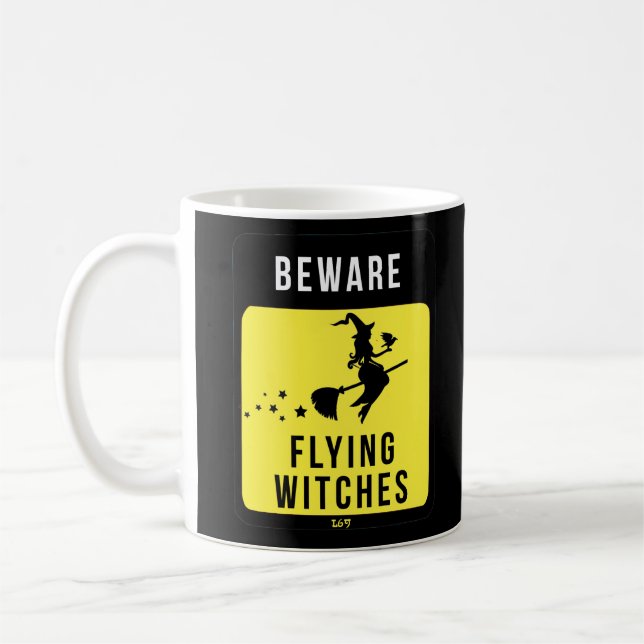 Taza De Café PREOCUPACIÓN DE VOLAR CON TESTIGOS Halloween diver (Izquierda)